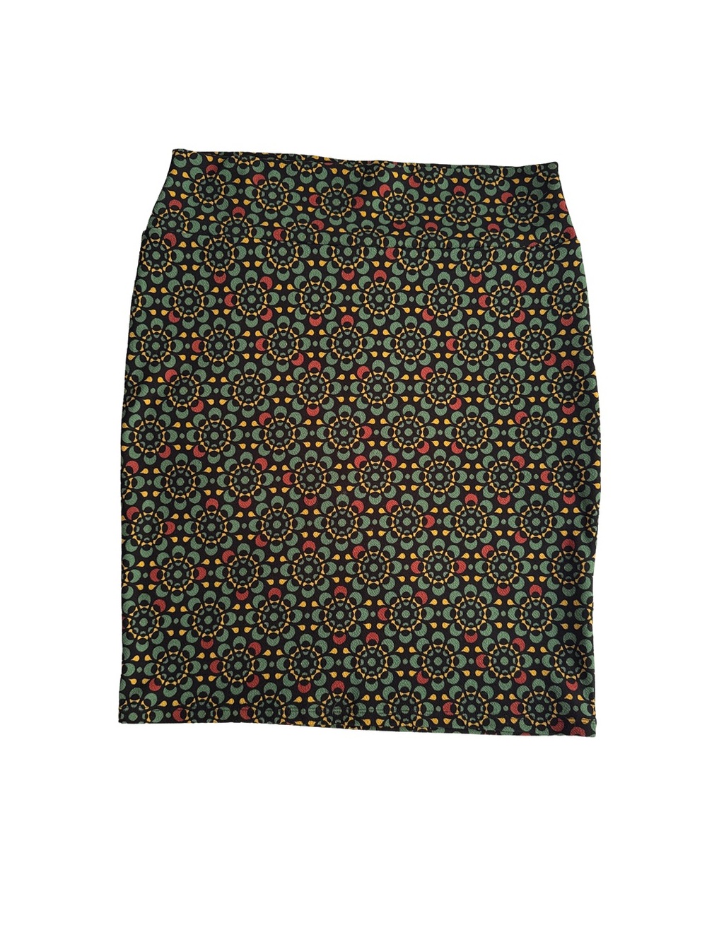 LULAROE Cassie Pencil Skirt Women’s Preppy XL Black, Green, Red Flower Print
